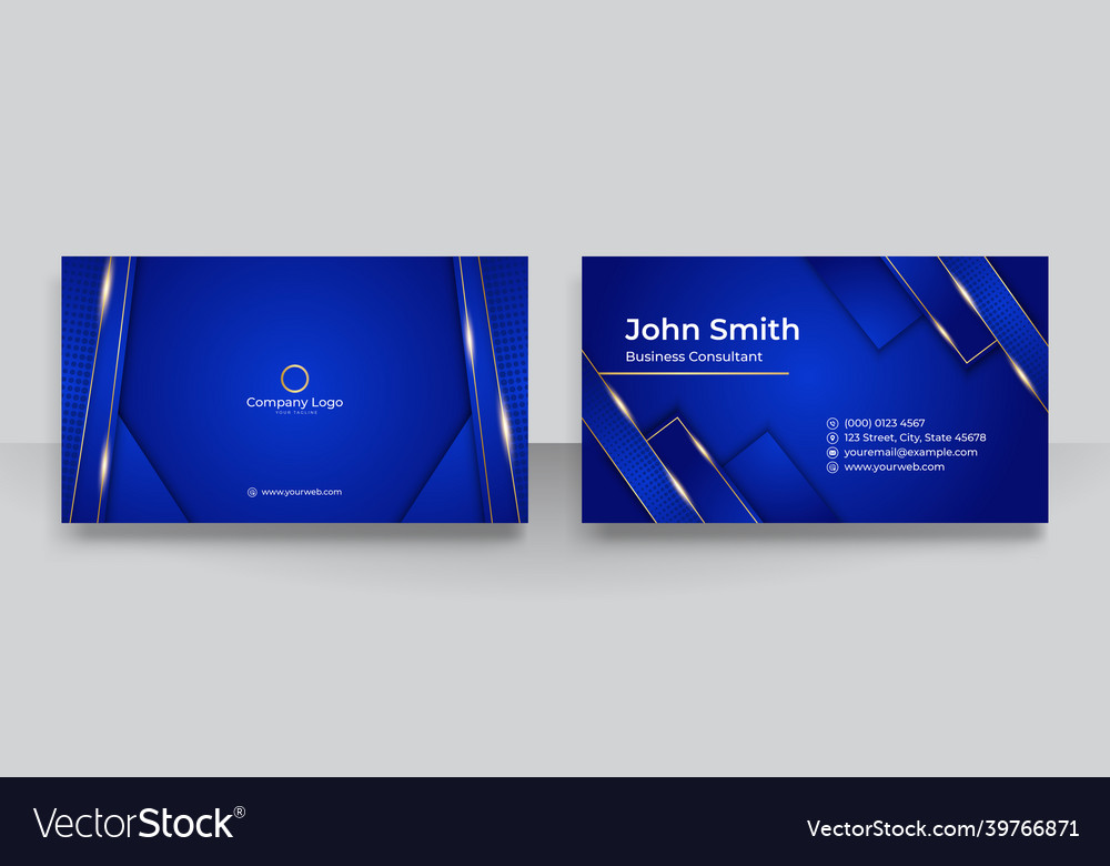 Modern blue and gold business card design