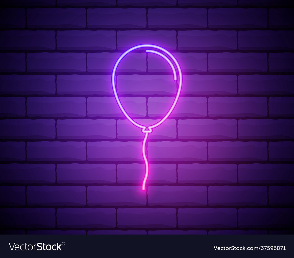 Realistic isolated neon signs balloons Royalty Free Vector