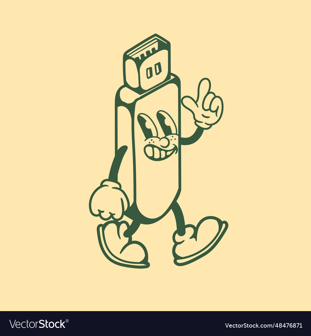 Retro Flash Drive Character
