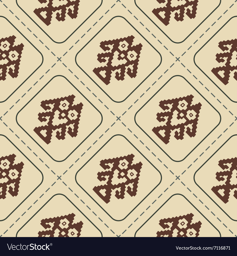 Seamless pattern with peruvian indians art