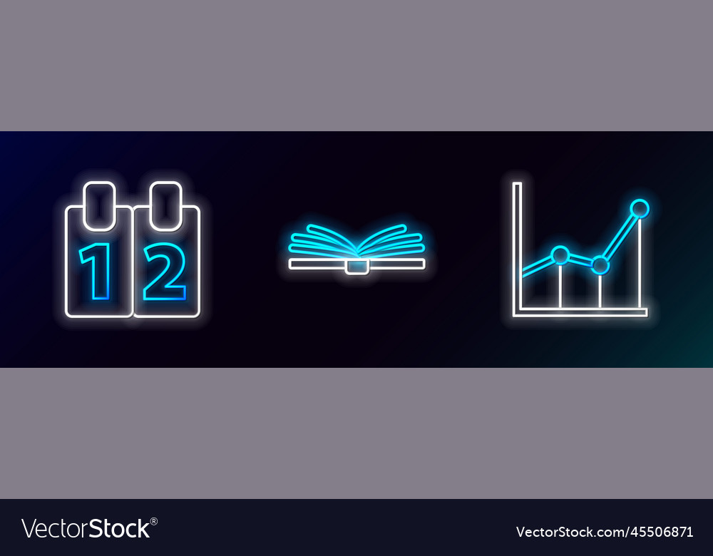 Set line graph schedule chart diagram calendar vector image Set line graph schedule chart diagram calendar