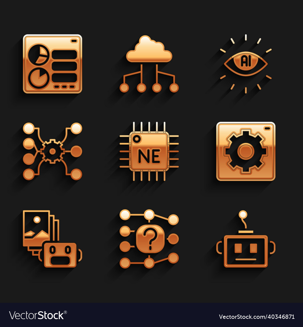 Prozessor cpu neural Netzwerk künstlich vector image Prozessor cpu neural Netzwerk künstlich