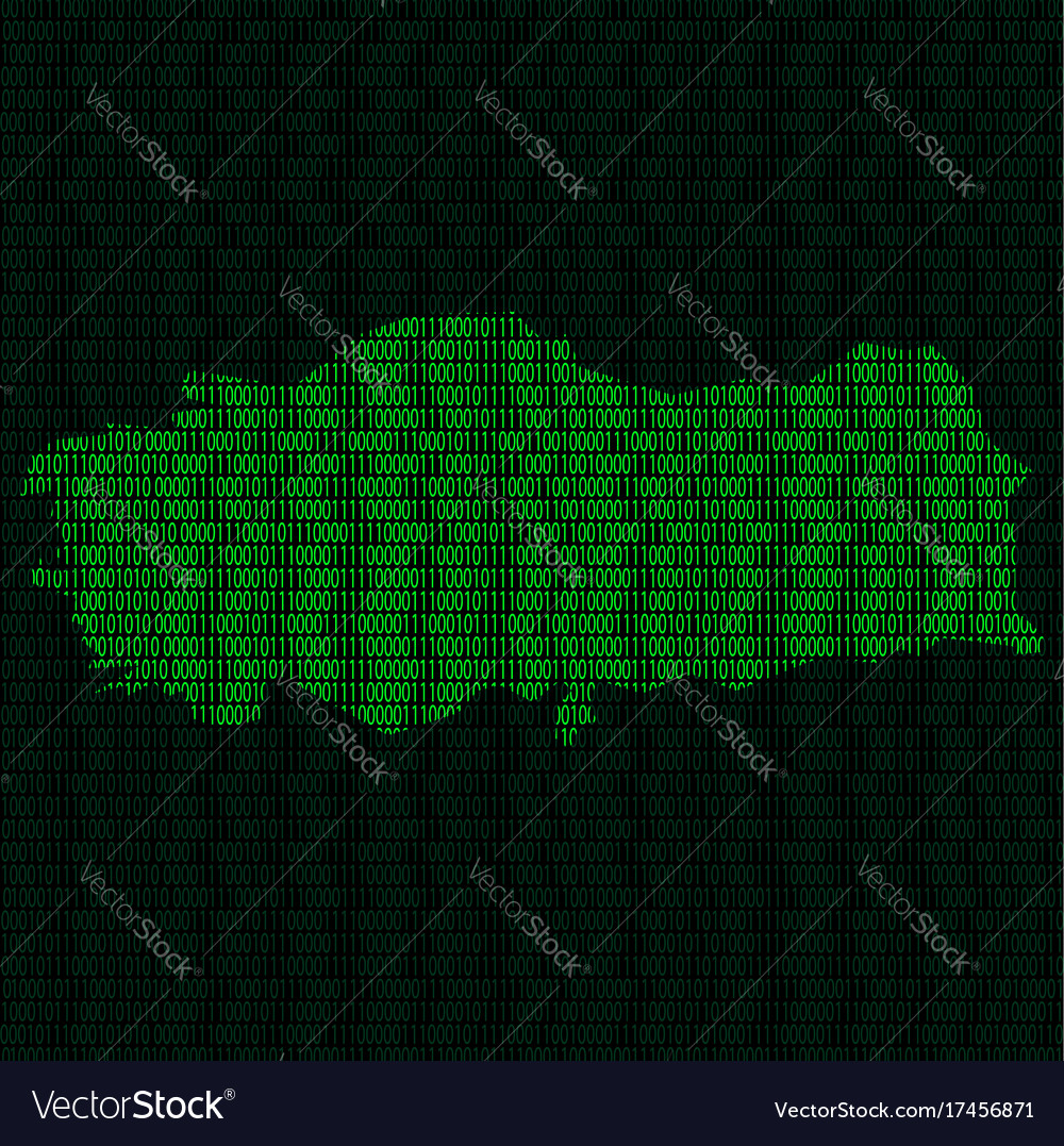 Silhouette of turkey from binary digits