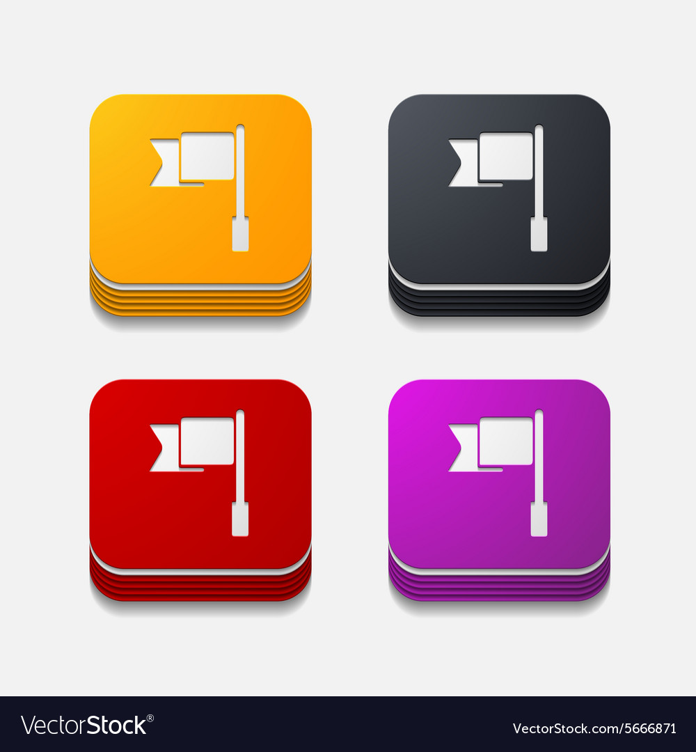 Square button flag