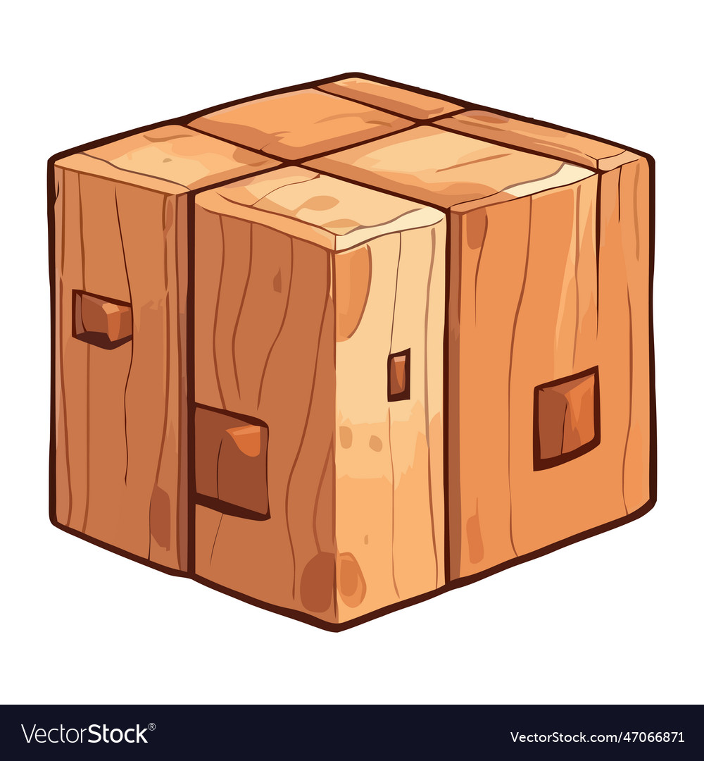 Wooden brick block toy isolated Royalty Free Vector Image