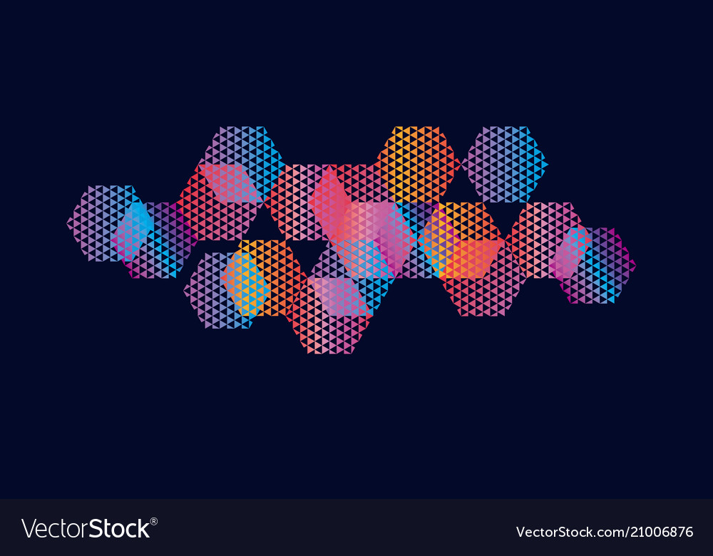 Abstract hexagon geometric colorful element vector image Abstract hexagon geometric colorful element
