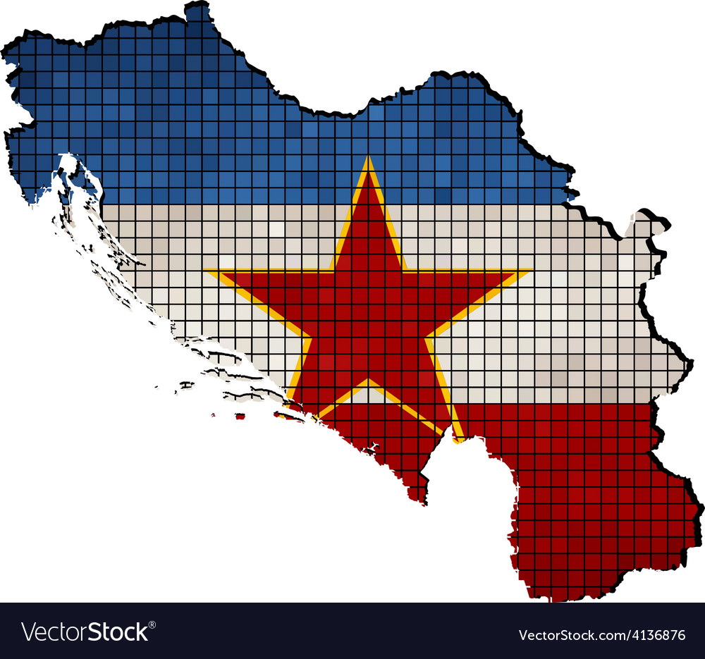 Abstract mosaic flag of yugoslavia