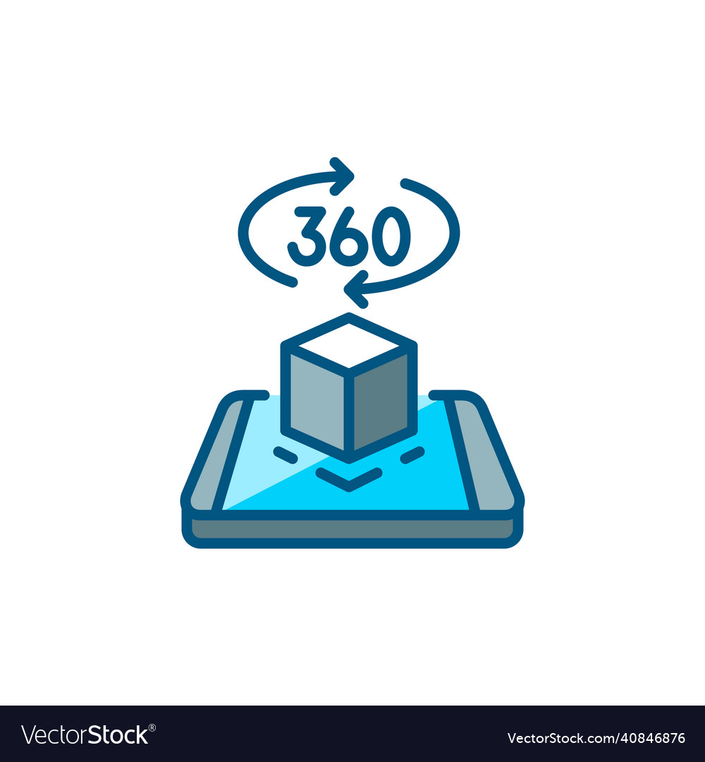 Augmented reality 3d 360 degree image vector image Augmented reality 3d 360 degree image