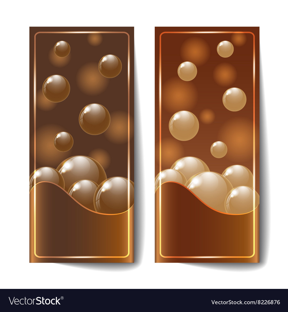 Banners with dark chocolate texture