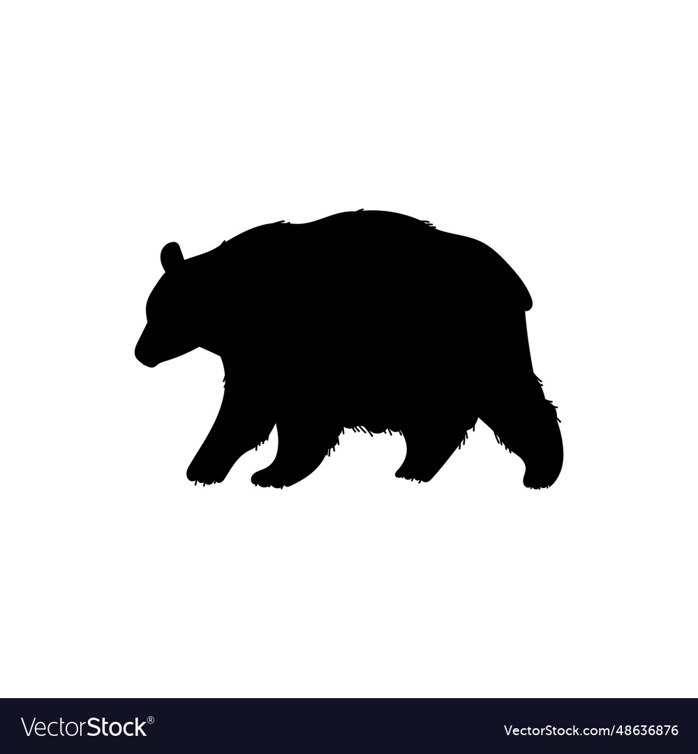 Bear black silhouette isolated Royalty Free Vector Image