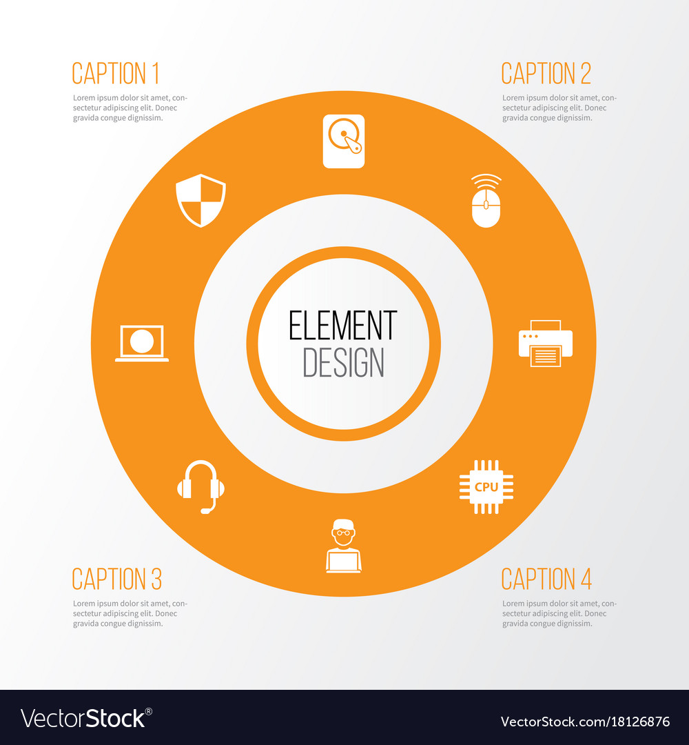 Device icons set collection of web printing