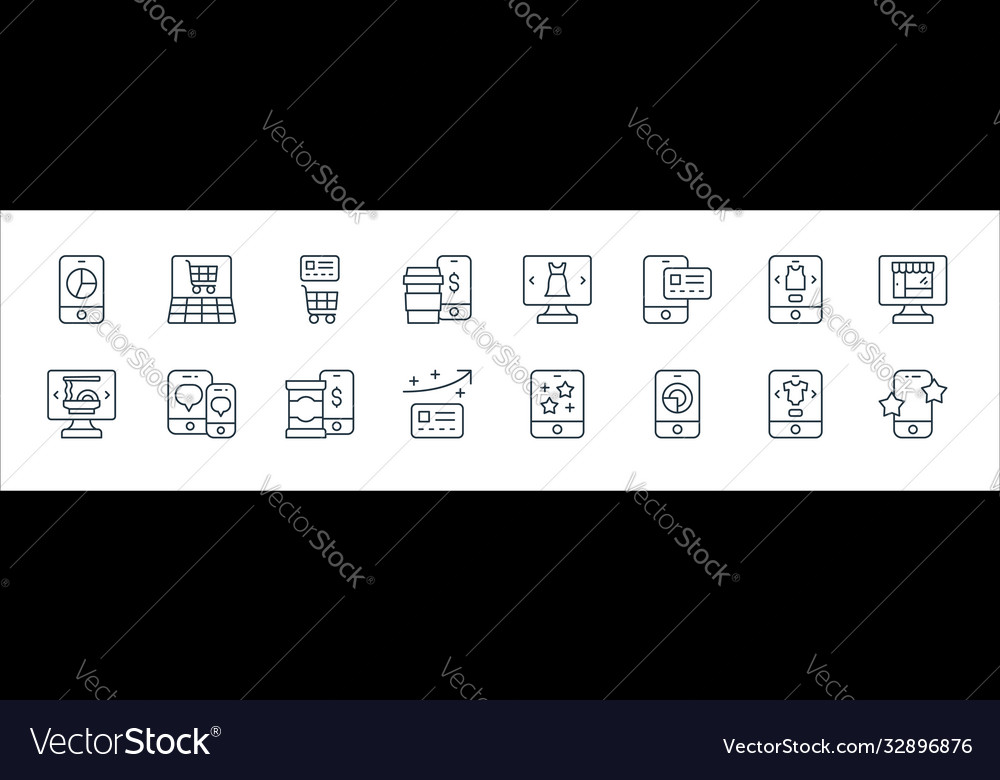Ecommerce line icons linear set quality