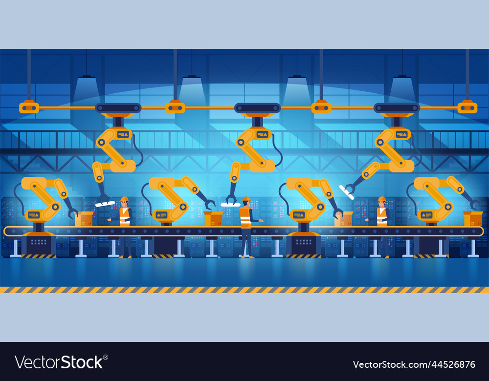 Efficient smart factory with workers robots