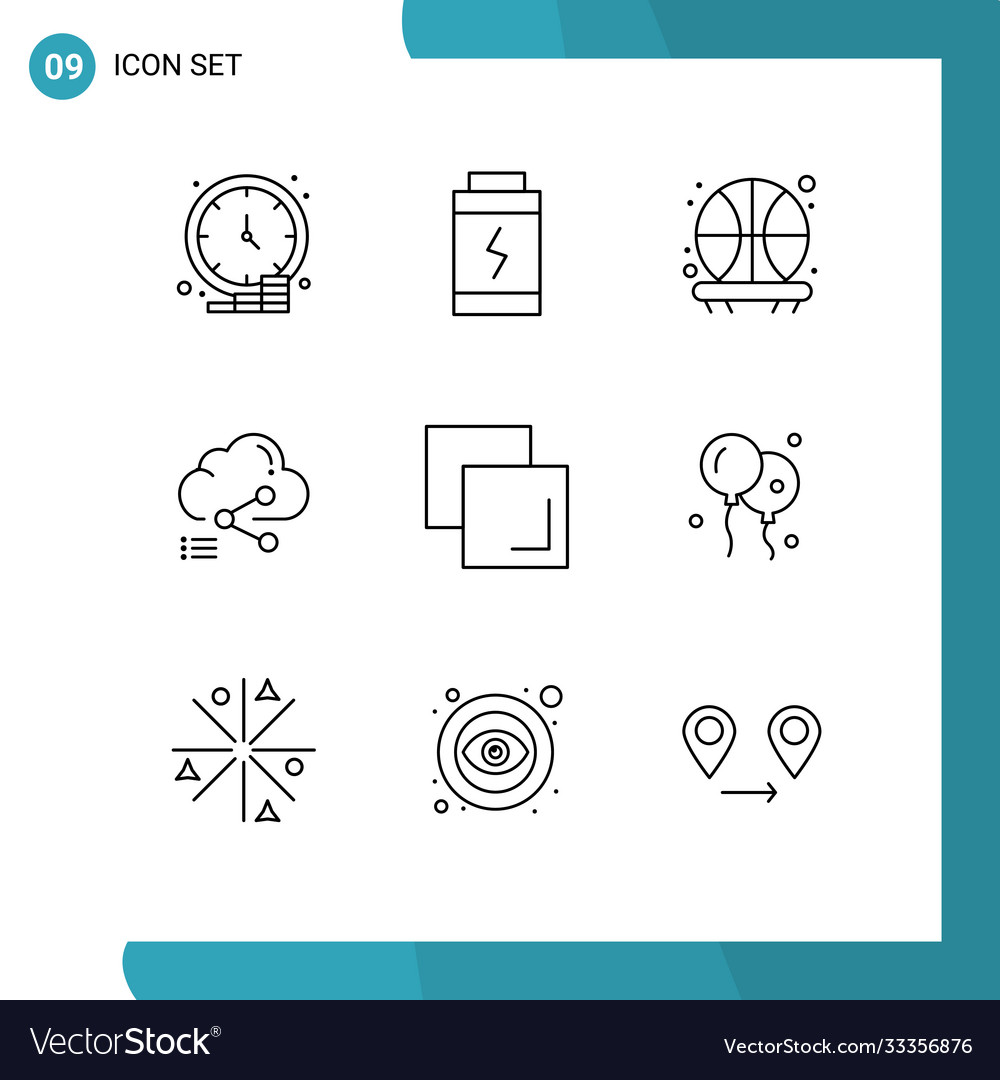 Group 9 modern outlines set for duplicate link