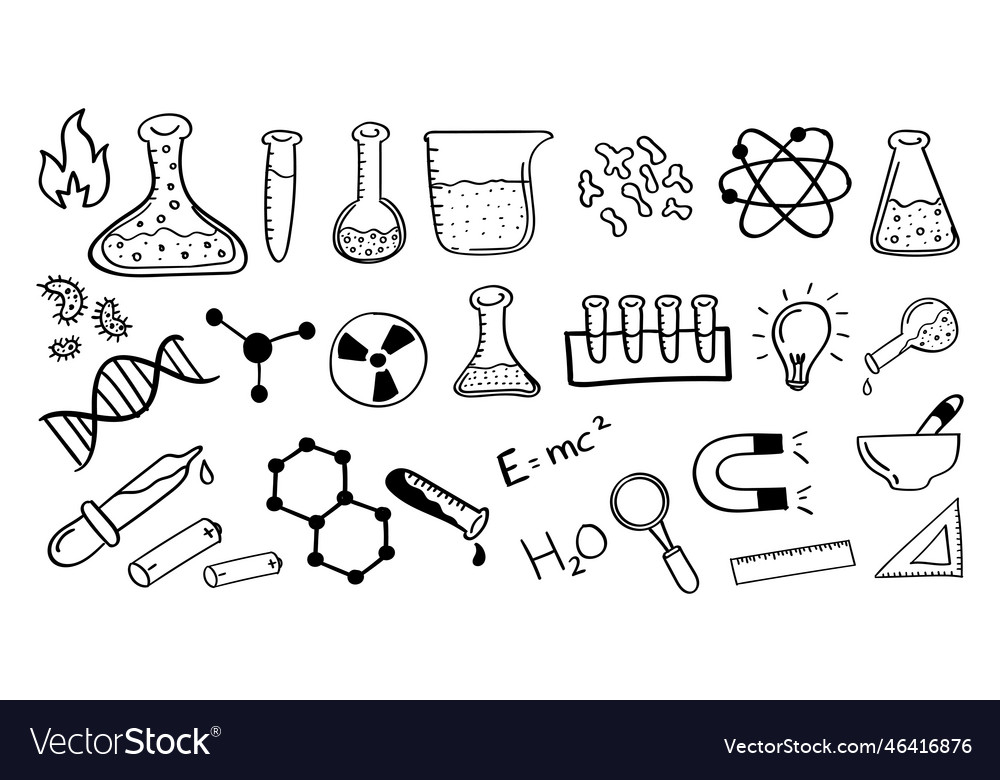 Hand drawn chemistry and science icon Royalty Free Vector