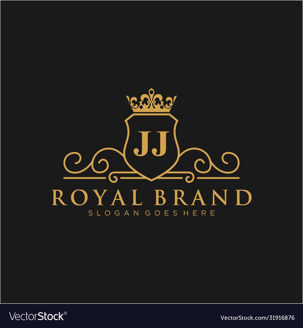 Jj letter initial luxurious brand logo template Vector Image