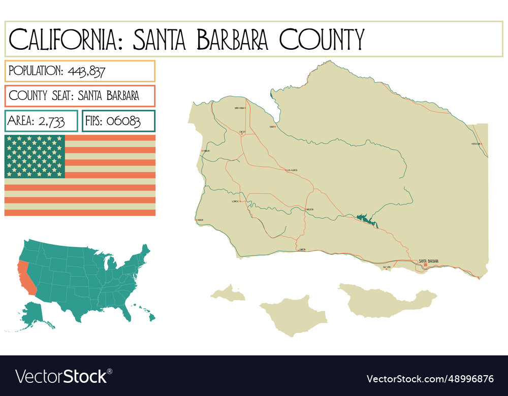 Large and detailed map vector image Large and detailed map