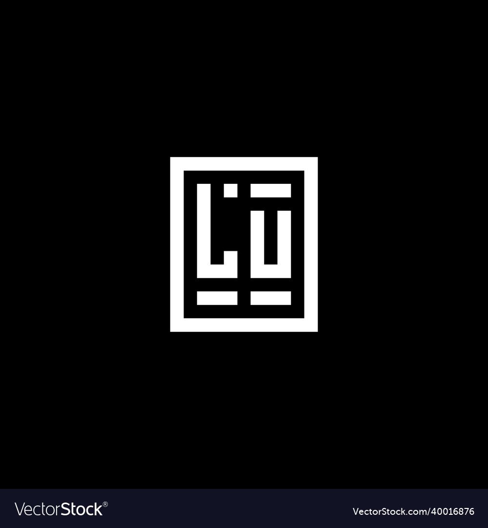 Lu initial logo with square rectangular shape
