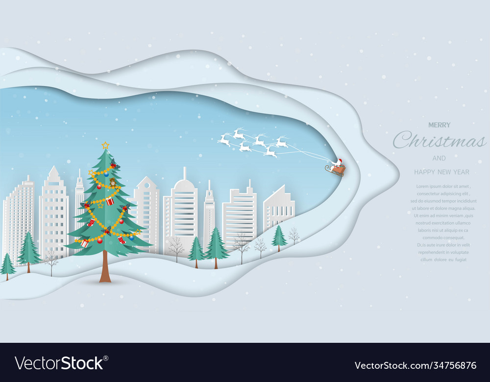 Merry christmas and happy new year greeting card vector image Merry christmas and happy new year greeting card