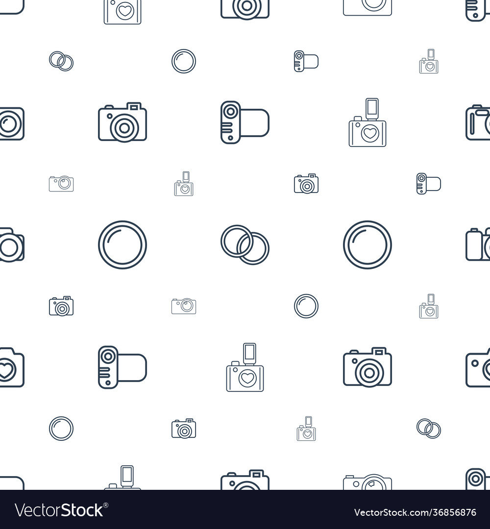 Photographic icons pattern seamless white