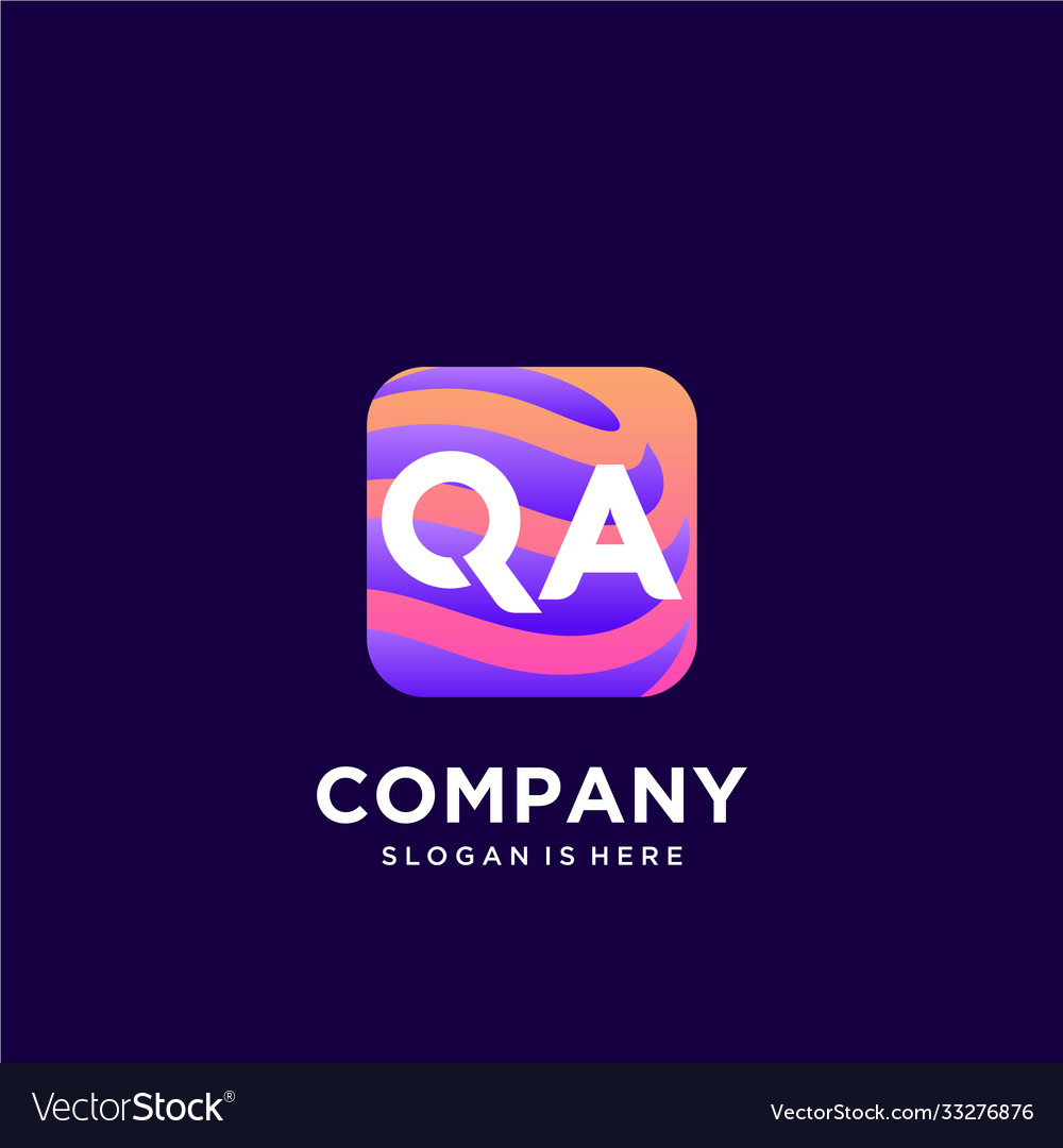 Qa initial logo with colorful template