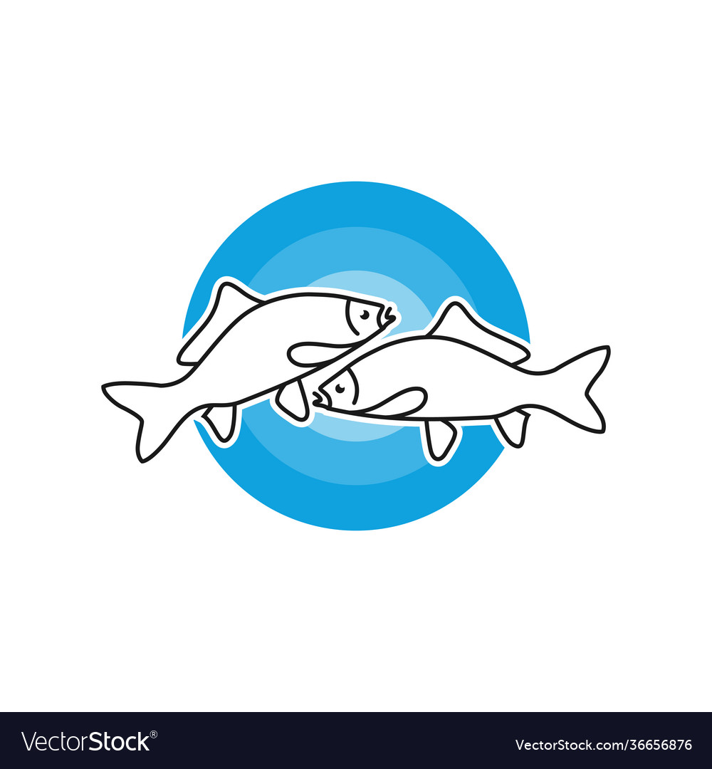 Sea fish outline modern logo