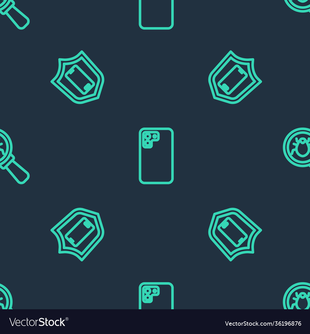 Set line smartphone mobile with shield and system