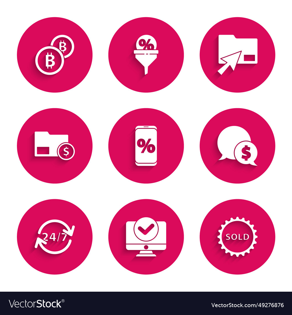 Set percent discount and mobile computer monitor vector image Set percent discount and mobile computer monitor
