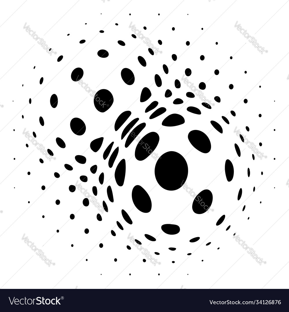 Spherical distortion halftone dots element orb