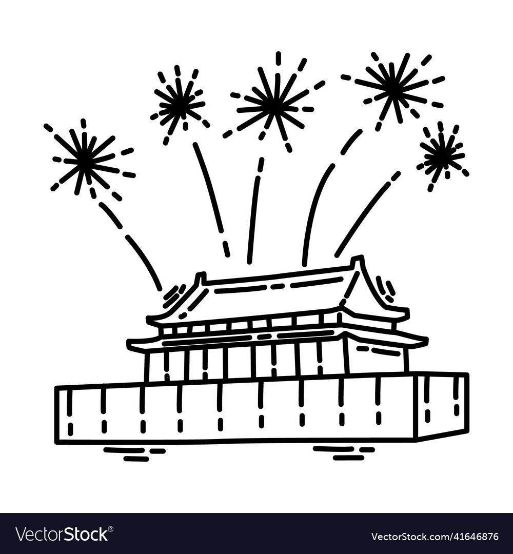 Spring festival icon doodle hand drawn or outline Vector Image