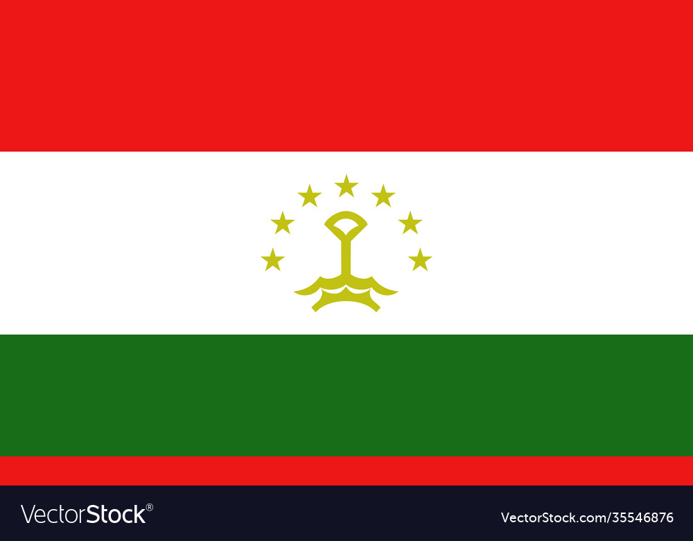 Tajikistan national flag in exact proportions