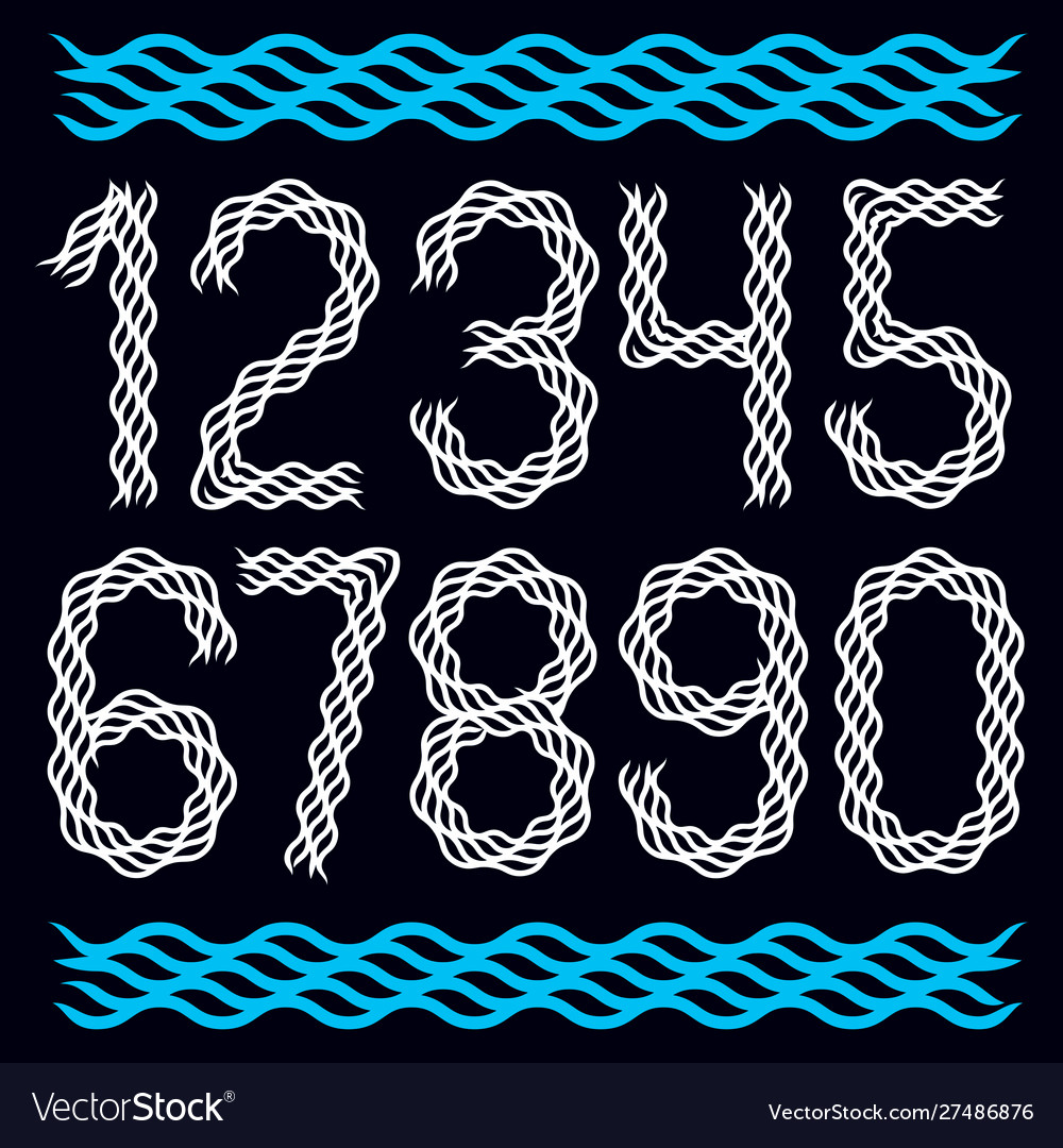 Trendy numbers collection numeration created vector image Trendy numbers collection numeration created