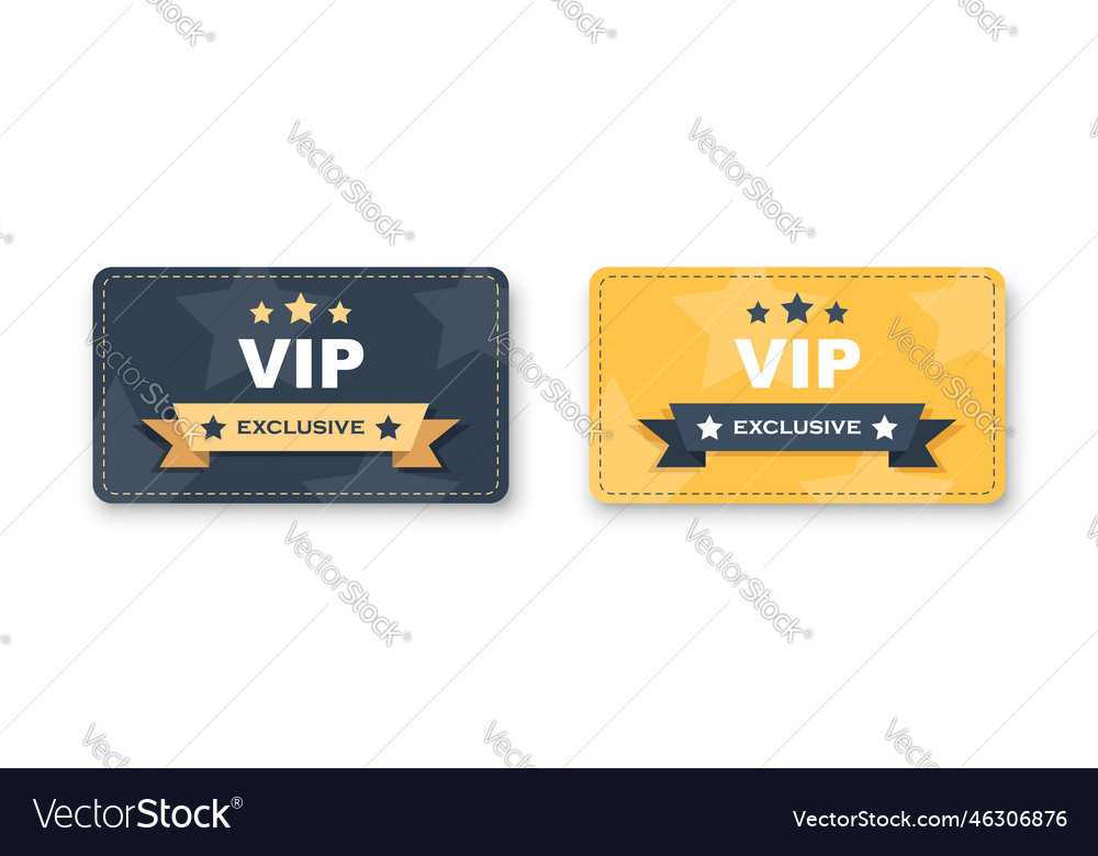 Vip badges icon in flat style exclusive badge vector image Vip badges icon in flat style exclusive badge