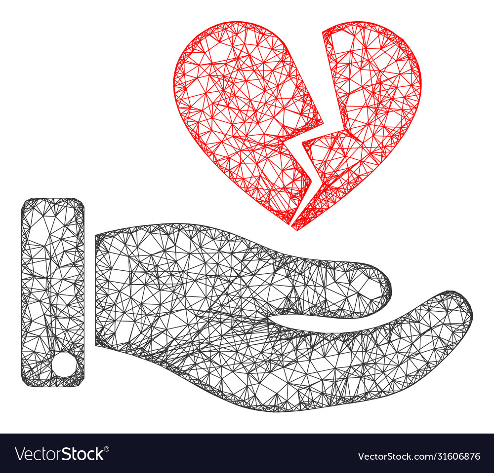 Web net break heart offer icon Vector Image Web net break heart offer icon