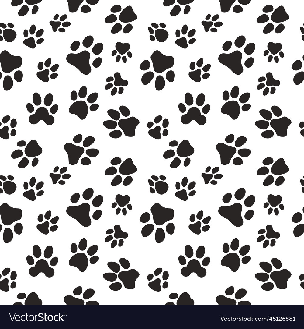 Cat or dog paw prints concept seamless pattern Vector Image