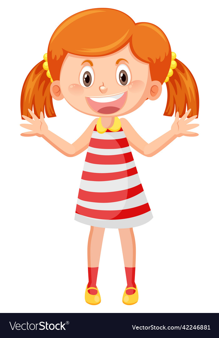 Cheerful girl with greeting gesture Royalty Free Vector