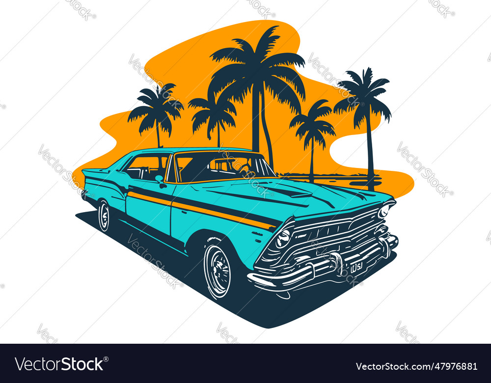 Classic american car style vintage vehicle Vector Image
