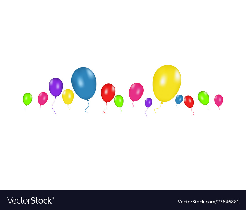 Color composition of realistic balloons Royalty Free Vector