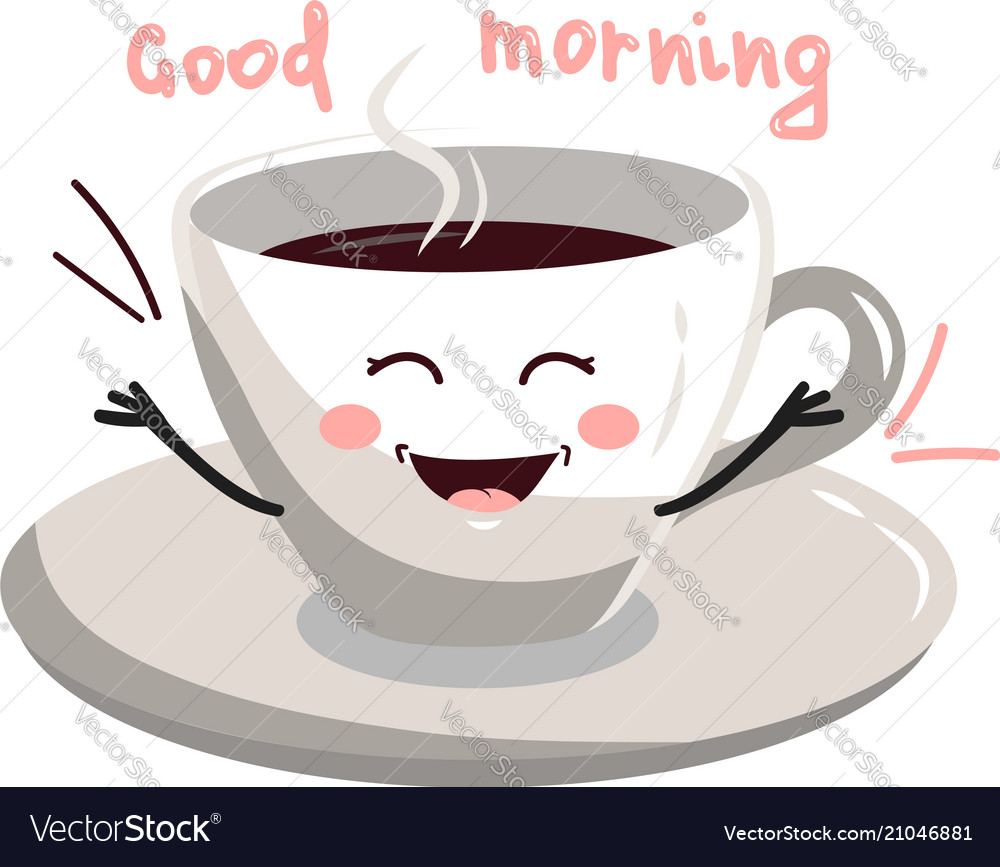 Cute cartoon cup of coffee Royalty Free Vector Image