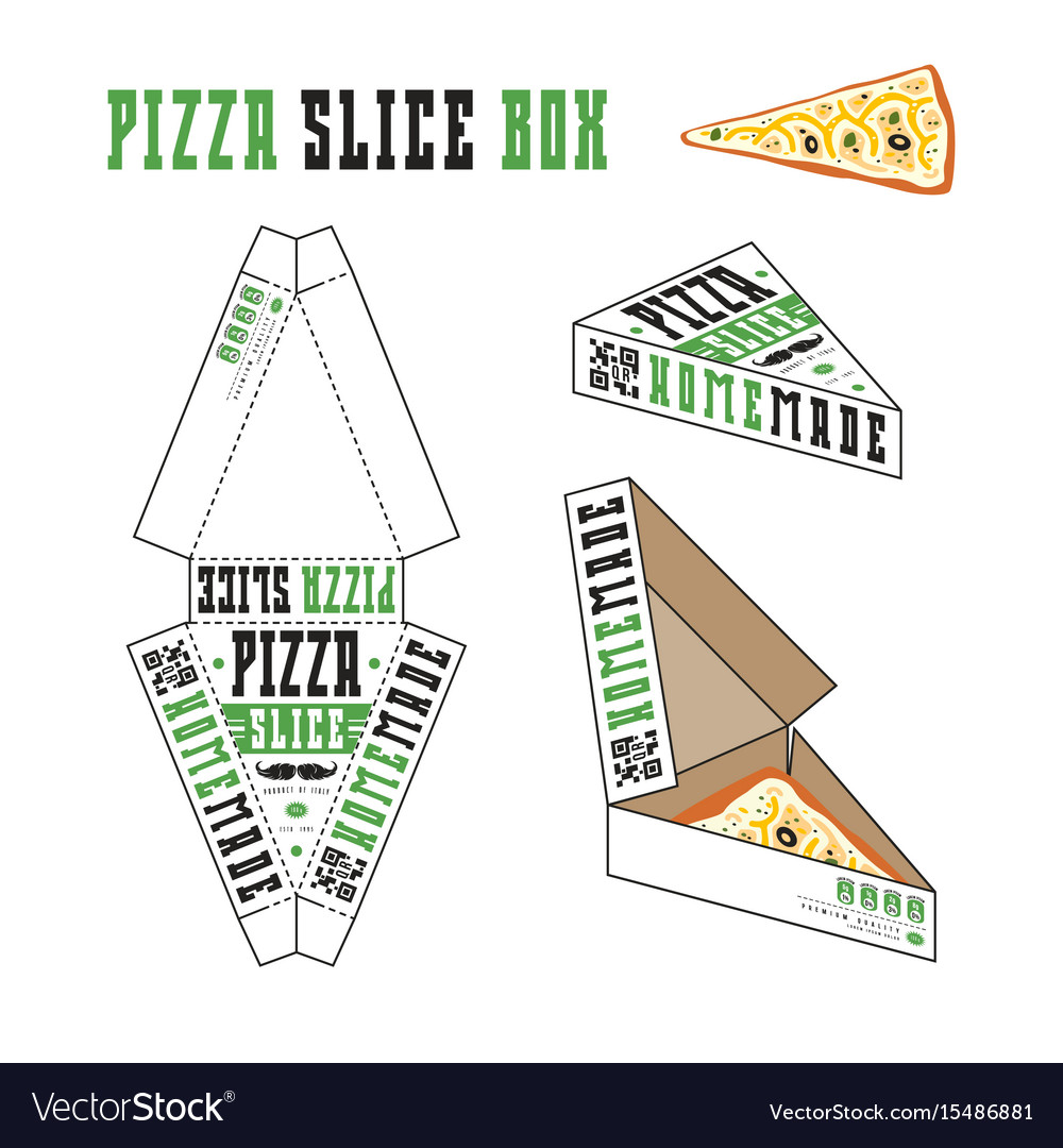 Design of box for pizza slice Royalty Free Vector Image