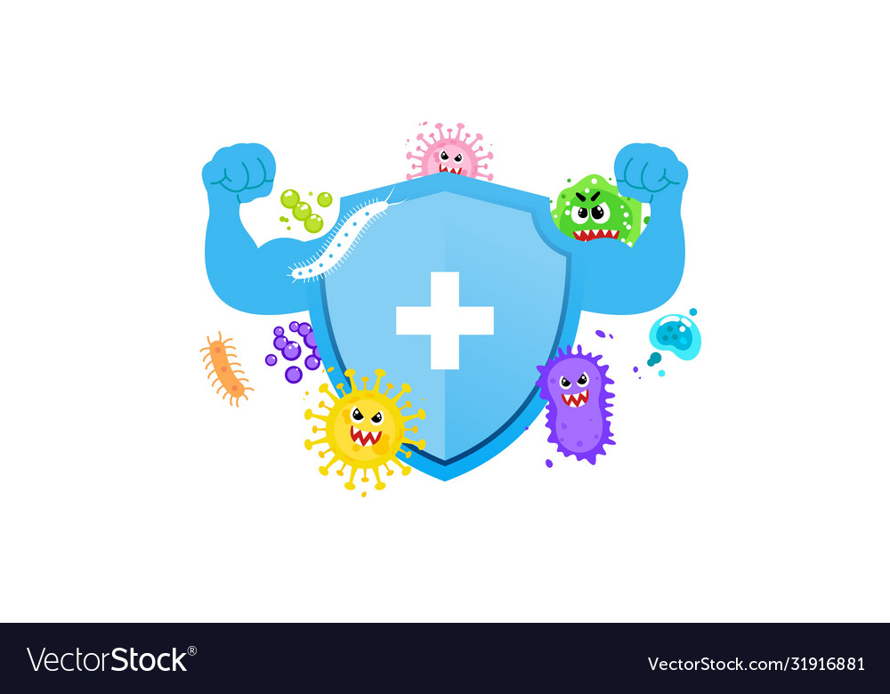 Immune System Concept Hygienic Medical Blue Vector Image