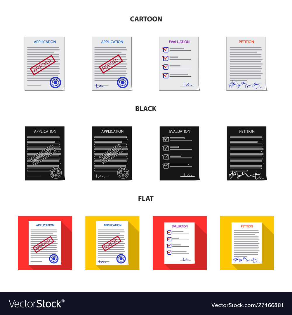 Isolated object form and document icon set vector image Isolated object form and document icon set