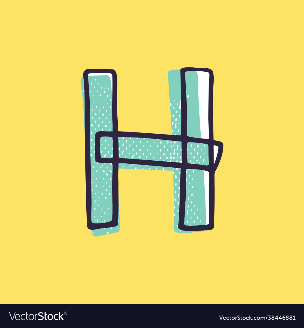 Kid style letter h logo hand-drawn with a marker