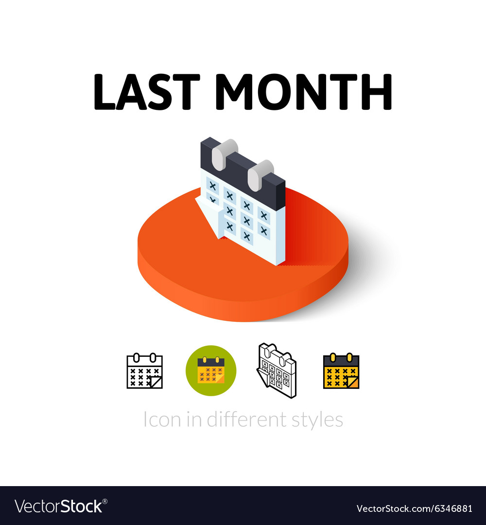 Last month icon in different style Royalty Free Vector Image