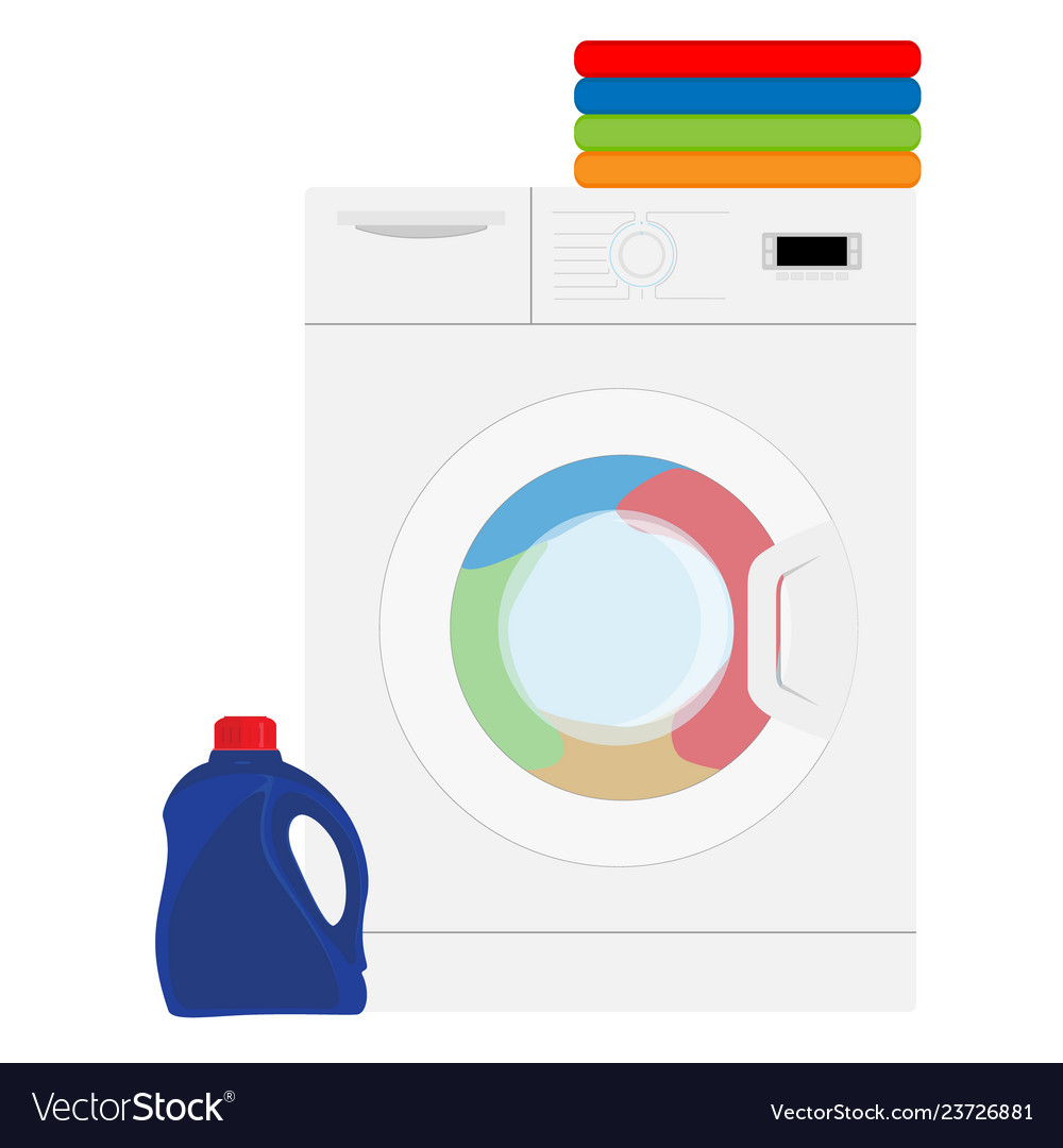 Laundry in washing machine stack of colorful Vector Image Laundry in washing machine stack of colorful