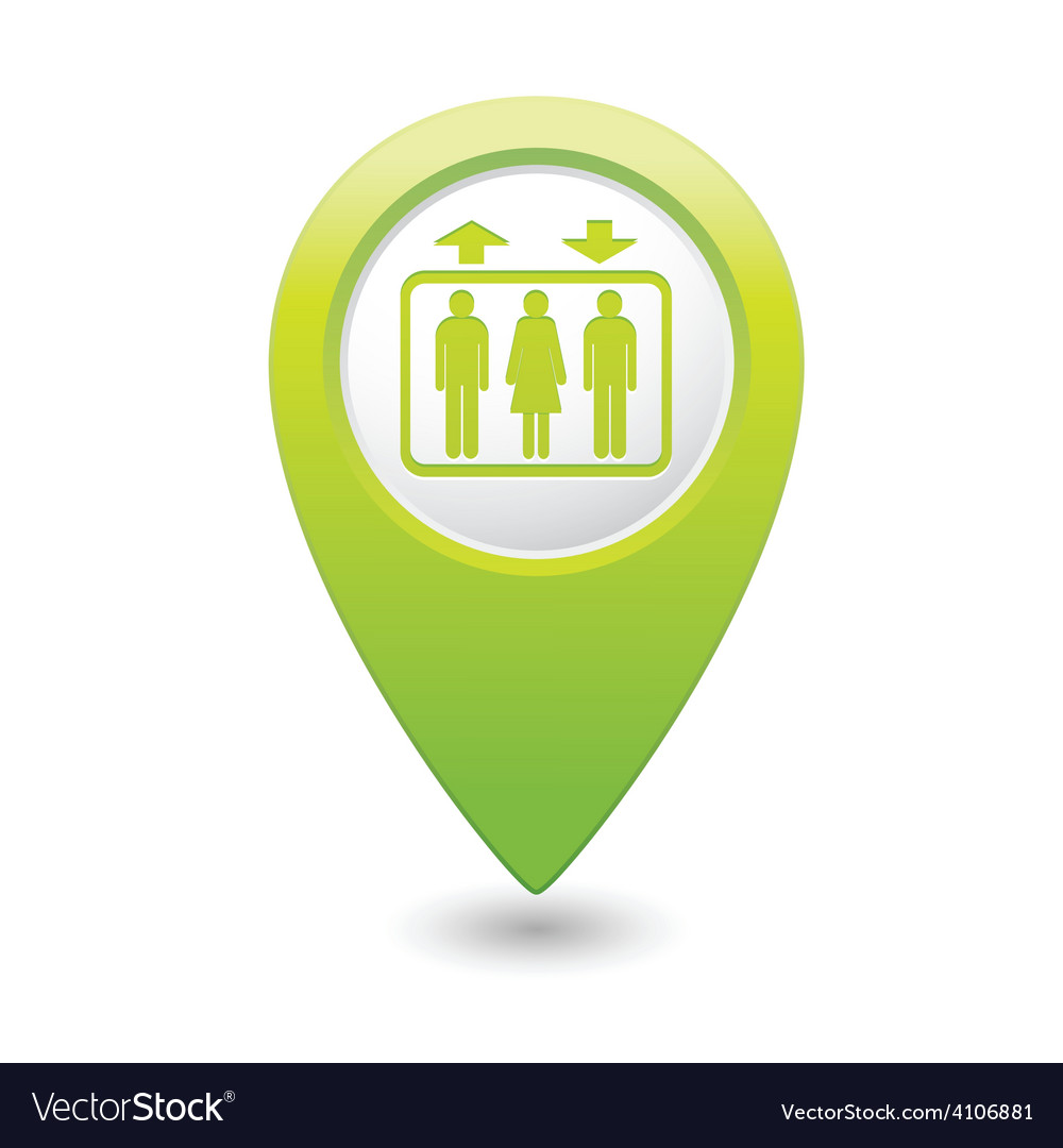 Lift green map pointer