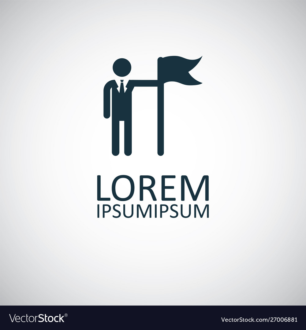 Man holding flag icon simple flat element design