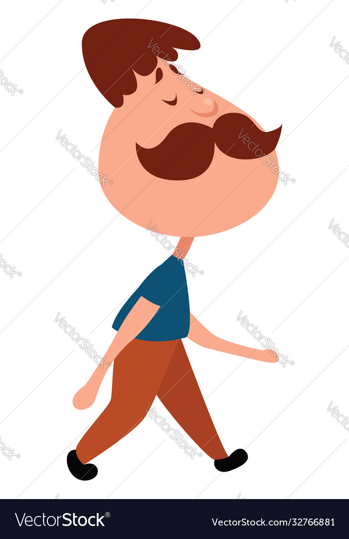 Man with mustache on white background