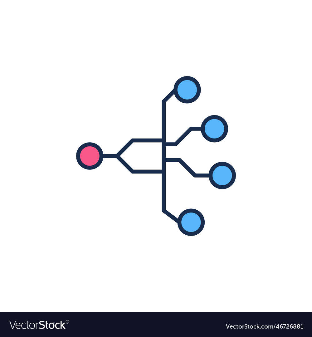 Neural network technology concept colored icon Vector Image