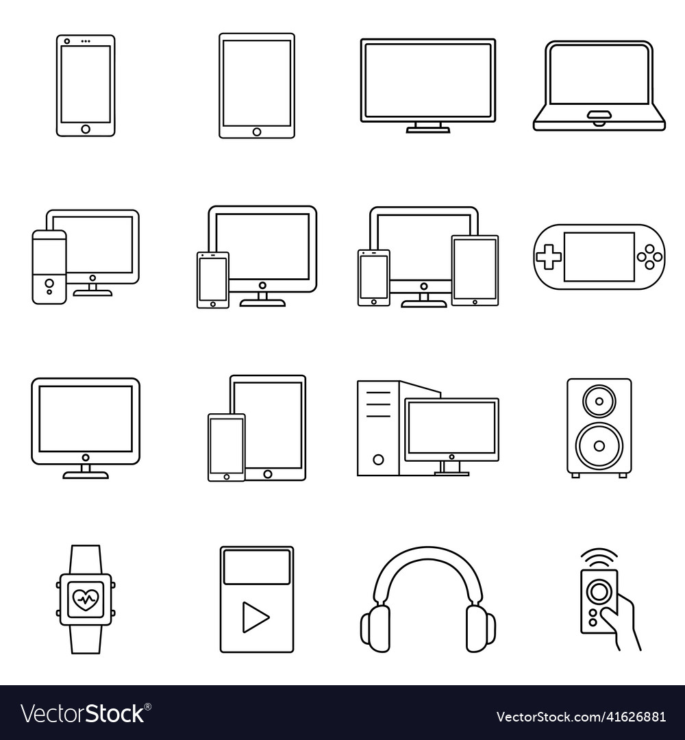 Responsive web design icons for computer monitor